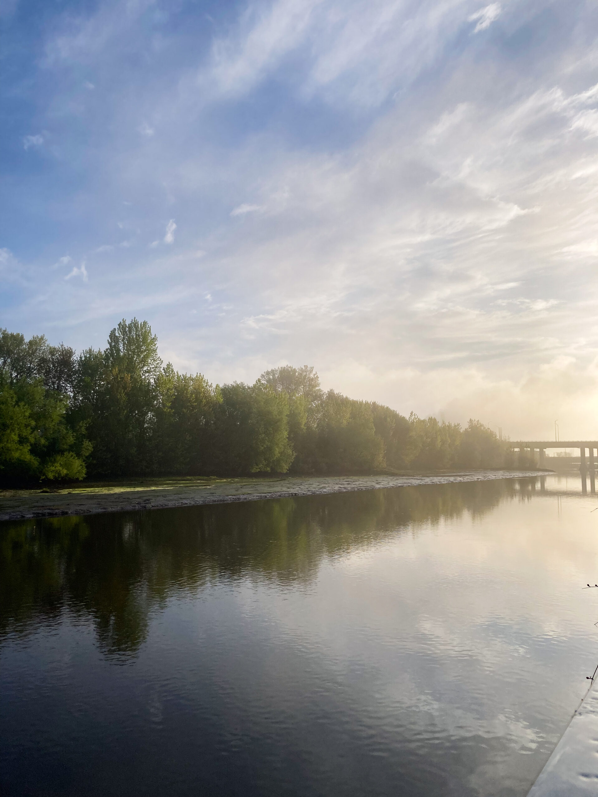 Lever du jour au abord de la rivière Saint-Charles